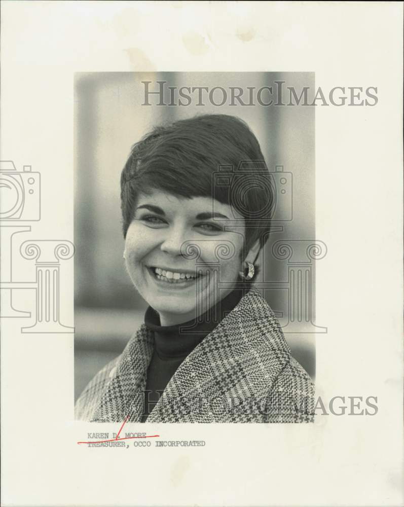 Press Photo Karen D. Moore, Occo Incorporated Treasurer - hpa78100- Historic Images