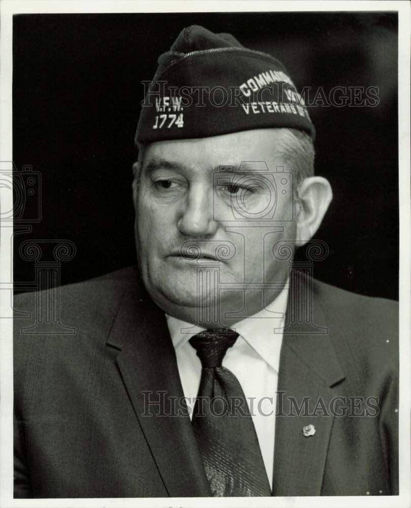 1971 Press Photo Herbert Rainwater, Commander-in-Chief of the VFW in Houston.- Historic Images