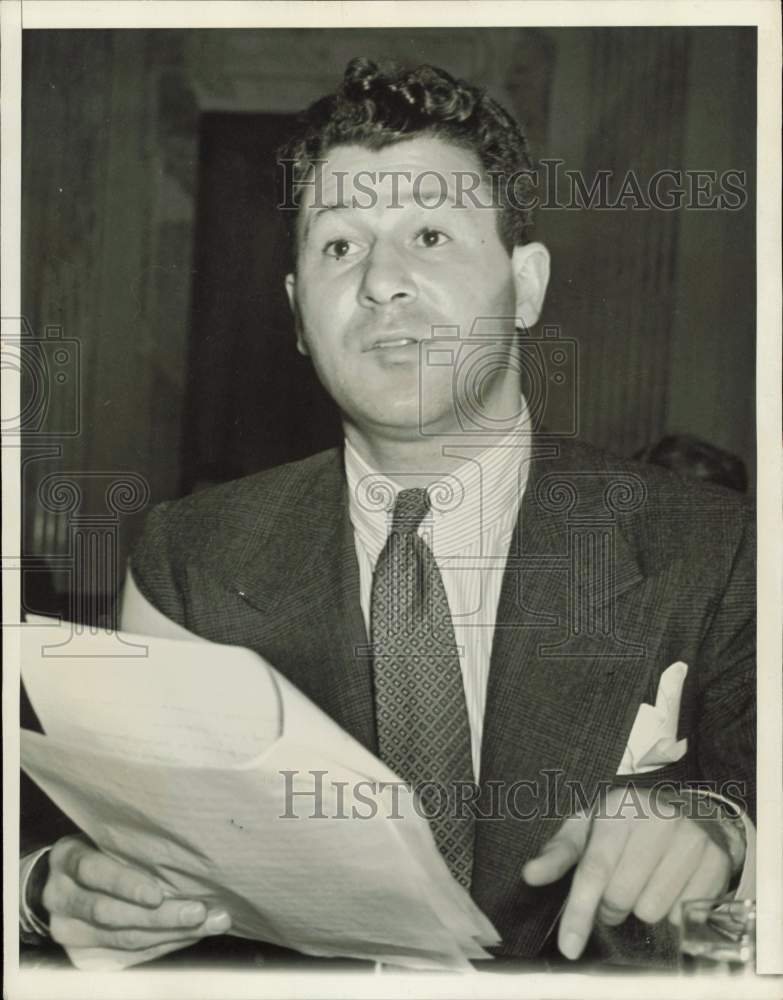 1938 Press Photo Lee Pressman addresses Senate Labor Committee. - hpa78808- Historic Images