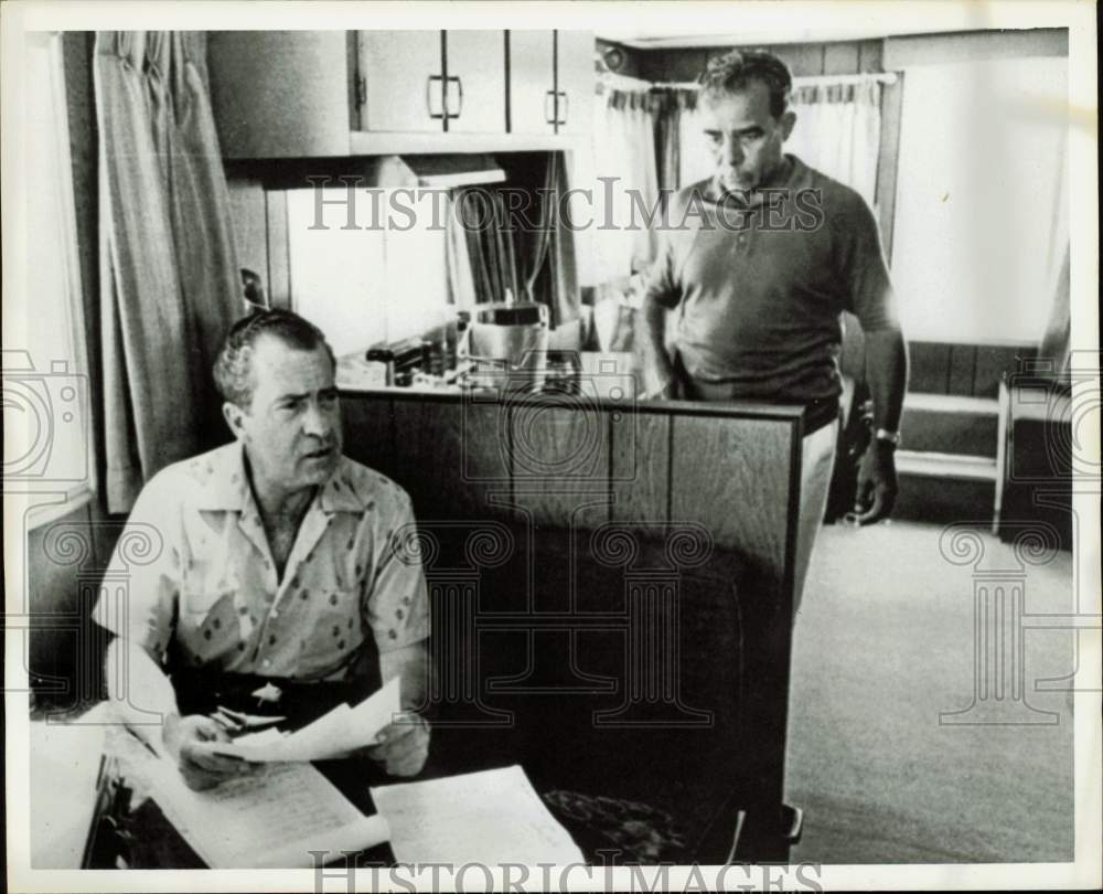 1969 Press Photo Charles Rebozo and friend, President Richard Nixon talking.- Historic Images