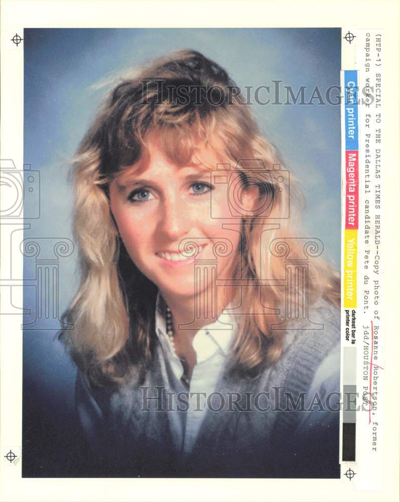 Press Photo Rosanne Robertson, former campaign worker for candidate Pete du Pont- Historic Images