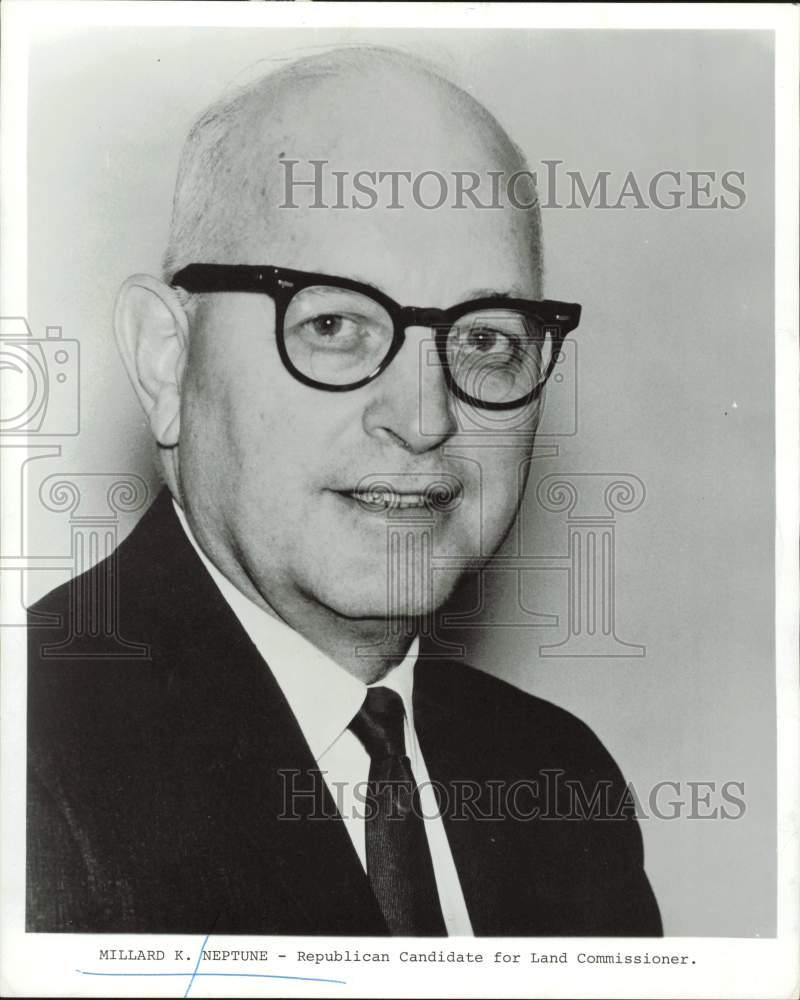 Press Photo Millard Neptune, Republican candidate for Land Commissioner, Texas- Historic Images