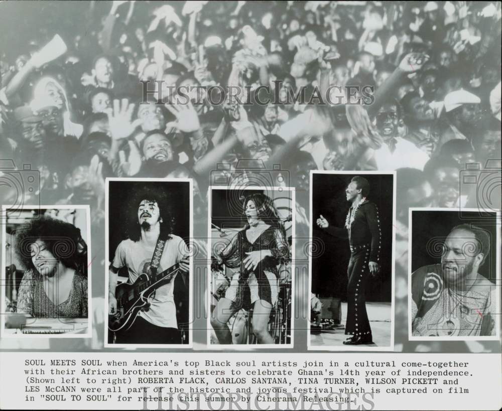 1971 Press Photo Tina Turner and other artists appear on "Soul to Soul"- Historic Images