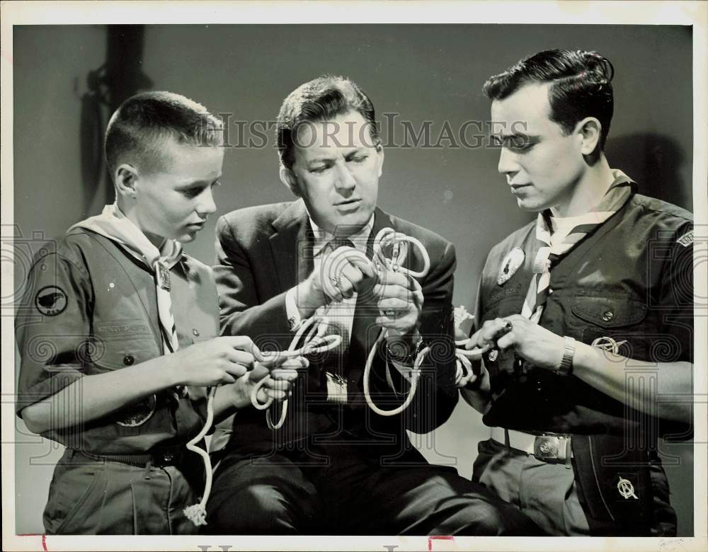 1960 Press Photo Herb Shriner, Gregory Schuck and Joseph Darago on &quot;Jamboree&quot;- Historic Images