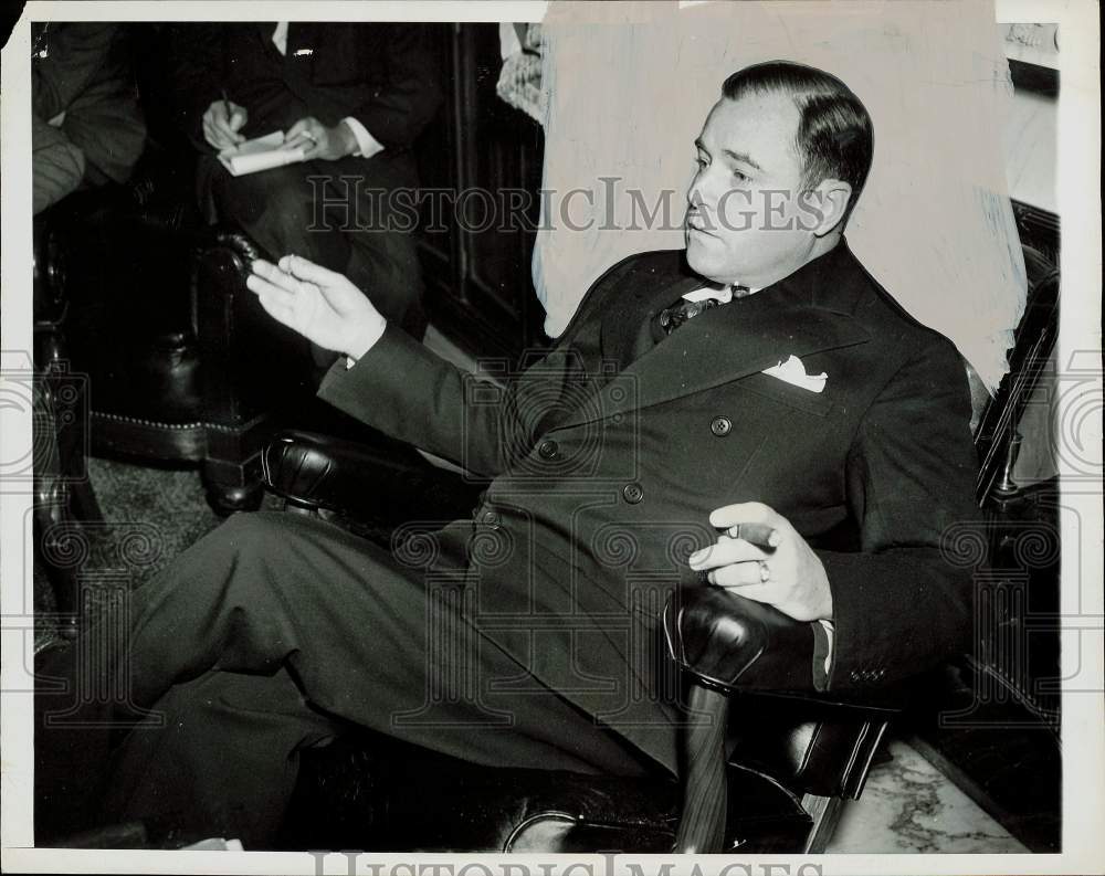 1956 Press Photo Senator James McGrath at Washington, D.C. news conference.- Historic Images