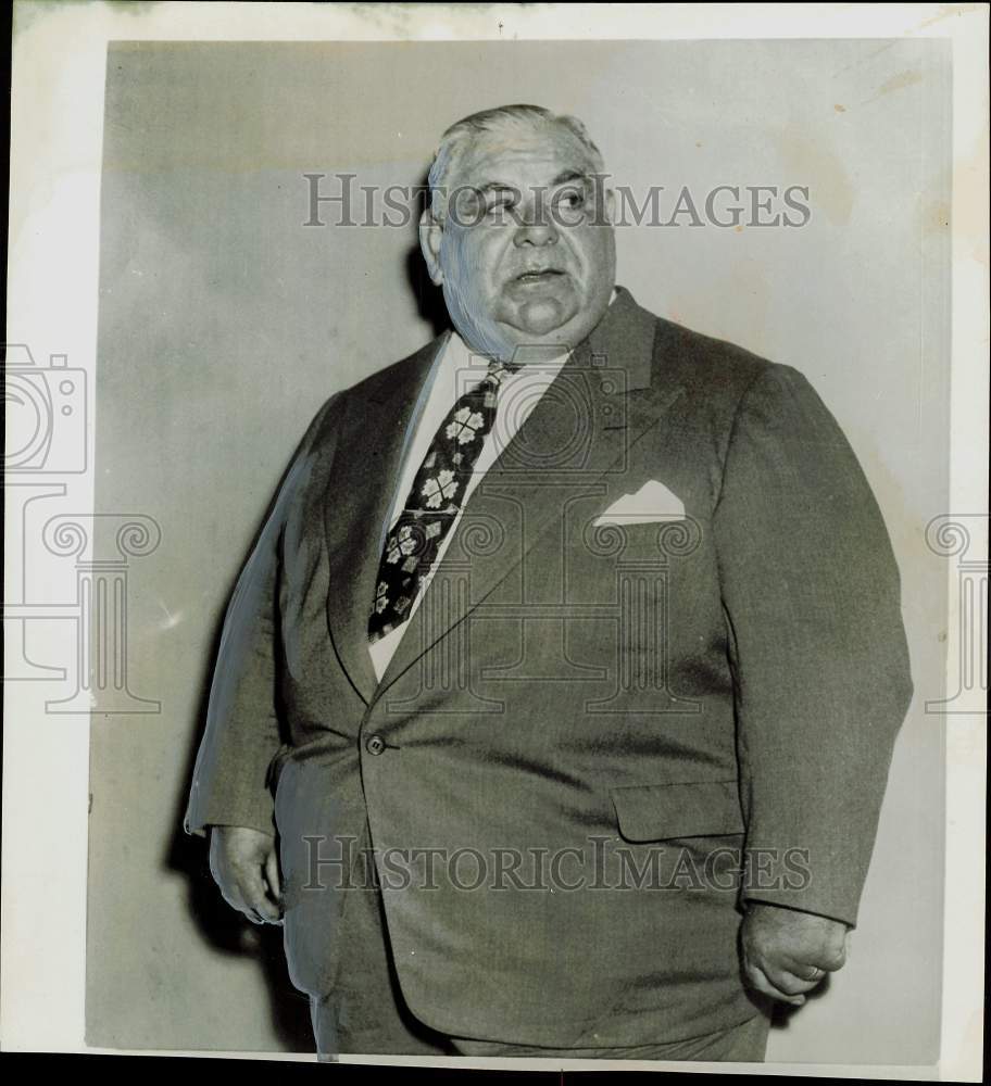 1955 Press Photo William G. &quot;Big Bill&quot; Lias, Wheeling racetrack operator.- Historic Images