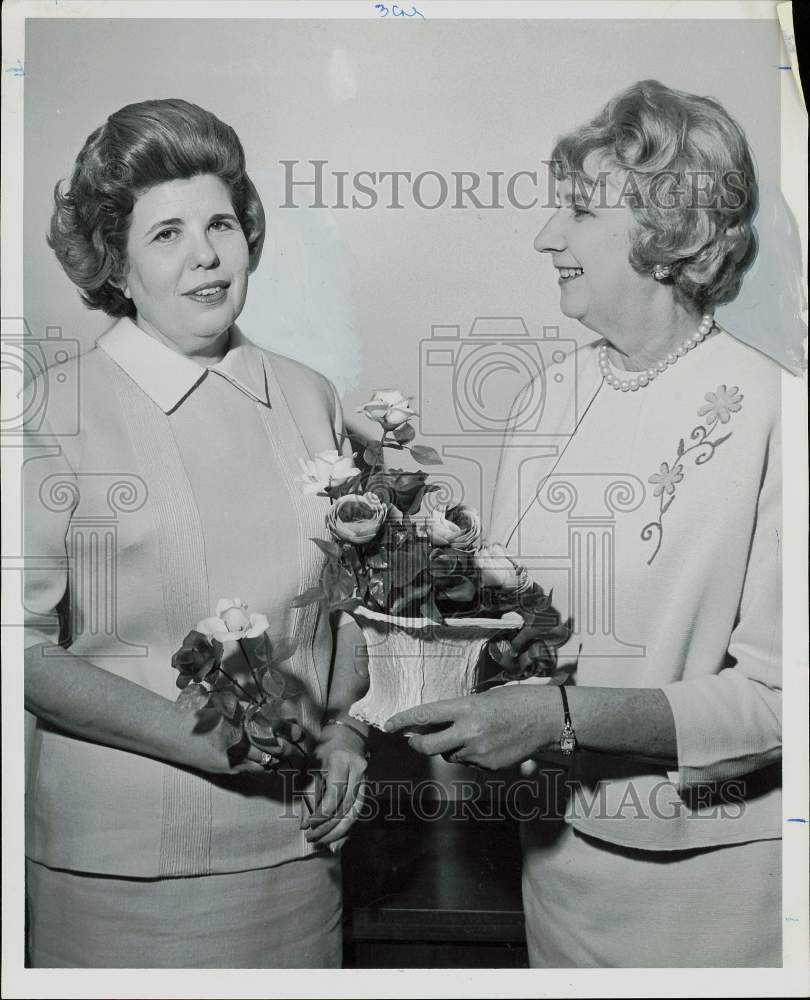 1965 Press Photo Corinne Lawrence and Anne Harris, Delta Sorority chairmen.- Historic Images