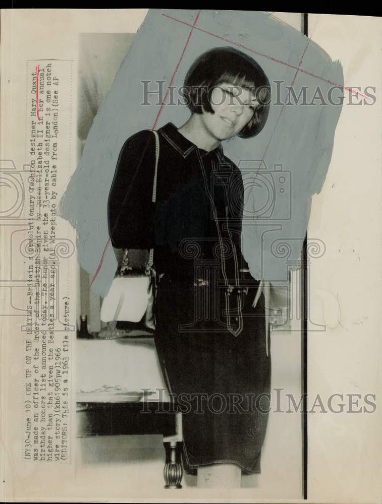 1963 Press Photo Mary Quant, Britain&#39;s revolutionary fashion designer.- Historic Images