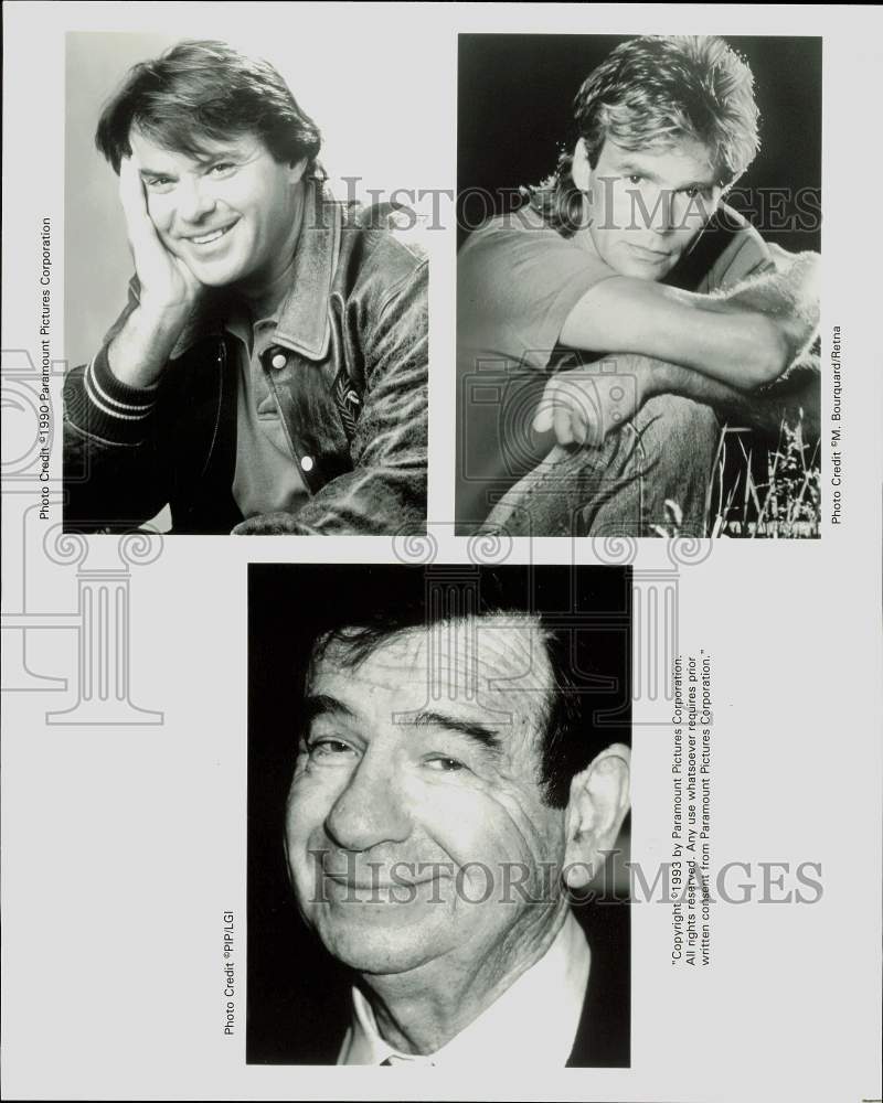 1990 Press Photo Robert Urich, Richard D. Anderson, Walter Matthau on ET.- Historic Images