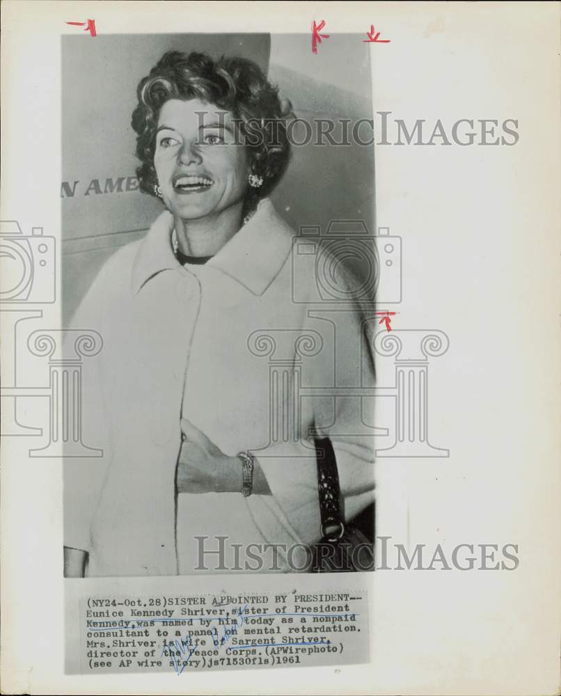 1961 Press Photo Eunice Shriver appointed as mental retardation panel consultant- Historic Images