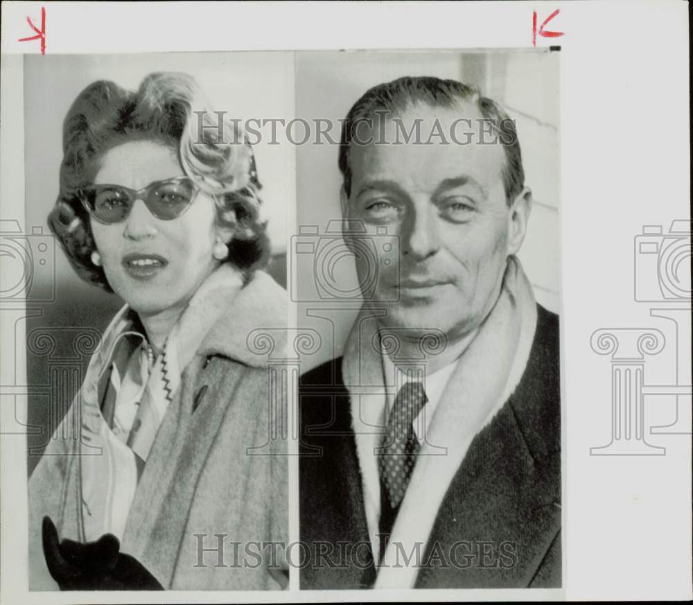 1957 Press Photo Baron Guy de Rothschild and Dutch fiancee Marie-Helene de Haar.- Historic Images