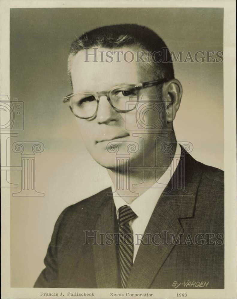 1963 Press Photo Francis J. Pallischeck of Xerox Corporation. - hpa83161- Historic Images