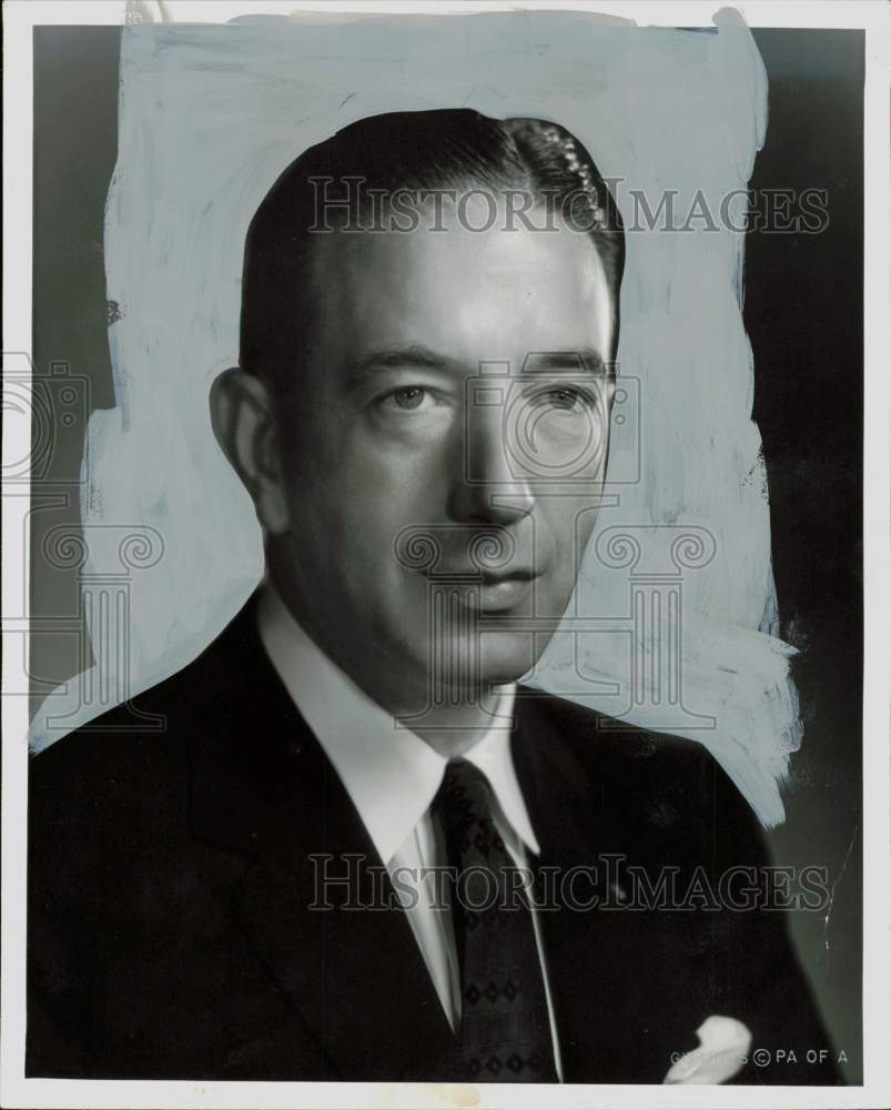 1956 Press Photo Karl Bendetsen, Champion Paper general manager for Houston, TX- Historic Images