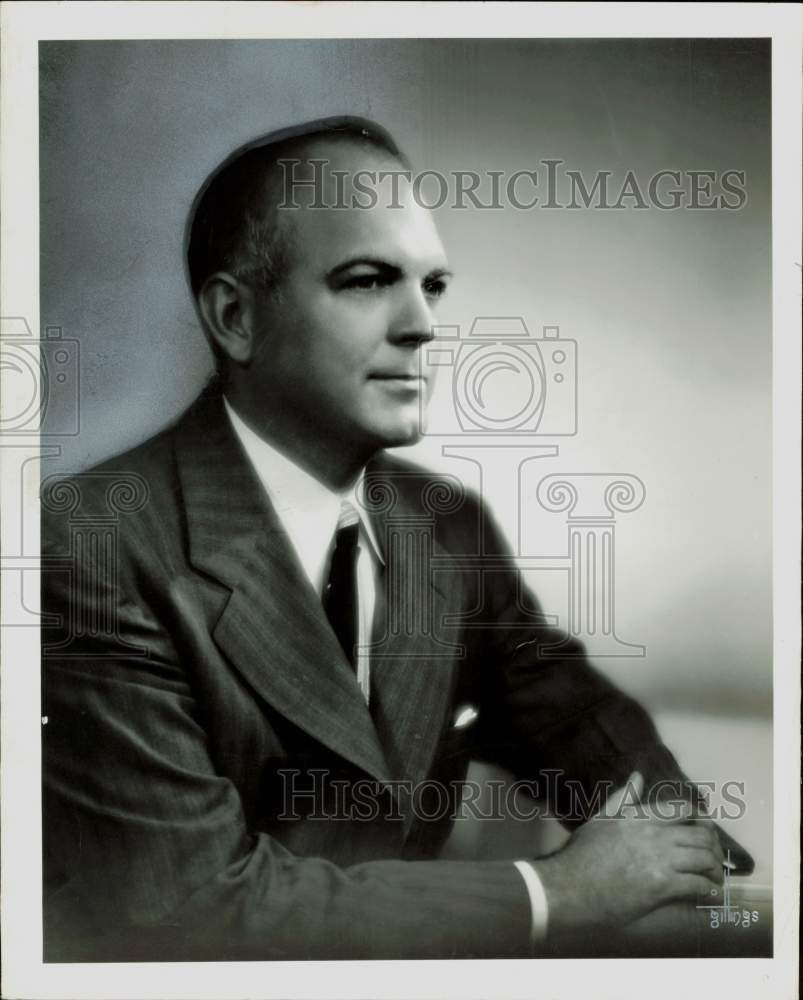 1958 Press Photo Howard Tellepsen, president of Tellepsen Construction Company- Historic Images