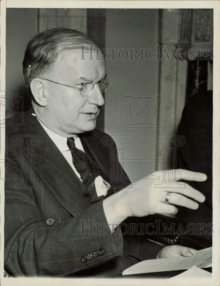 1937 Press Photo Senator Burton Wheeler at Senate Railroad Finance hearing.- Historic Images