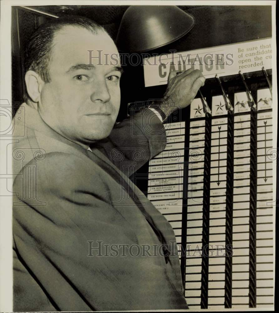 1956 Press Photo James Howard McGrath, former U.S. Senator, casting vote- Historic Images