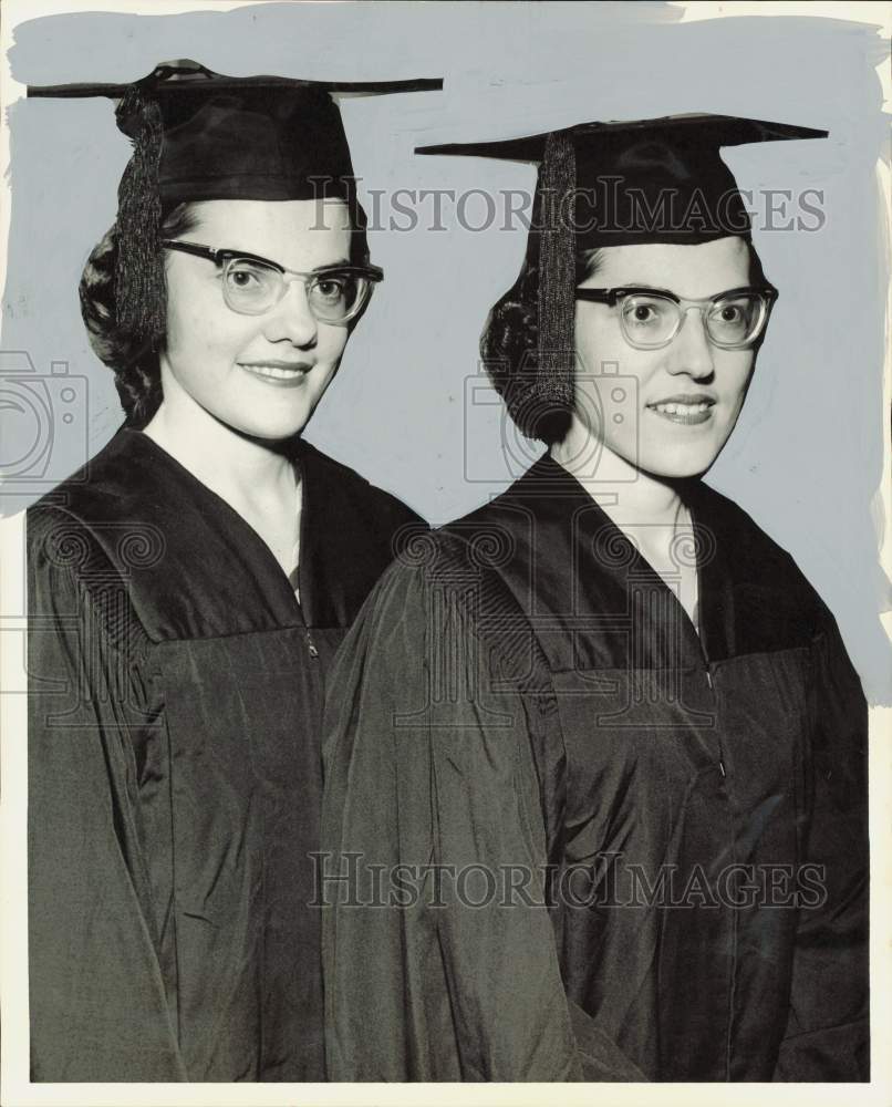 1958 Press Photo Sue and Lou Morton, University of Houston graduates.- Historic Images