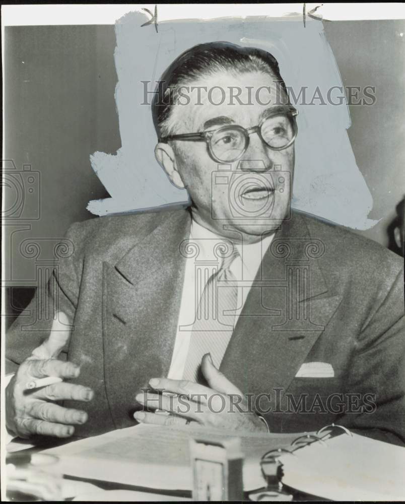 1955 Press Photo Coleman Andrews of Internal Revenue Service to visit Houston.- Historic Images