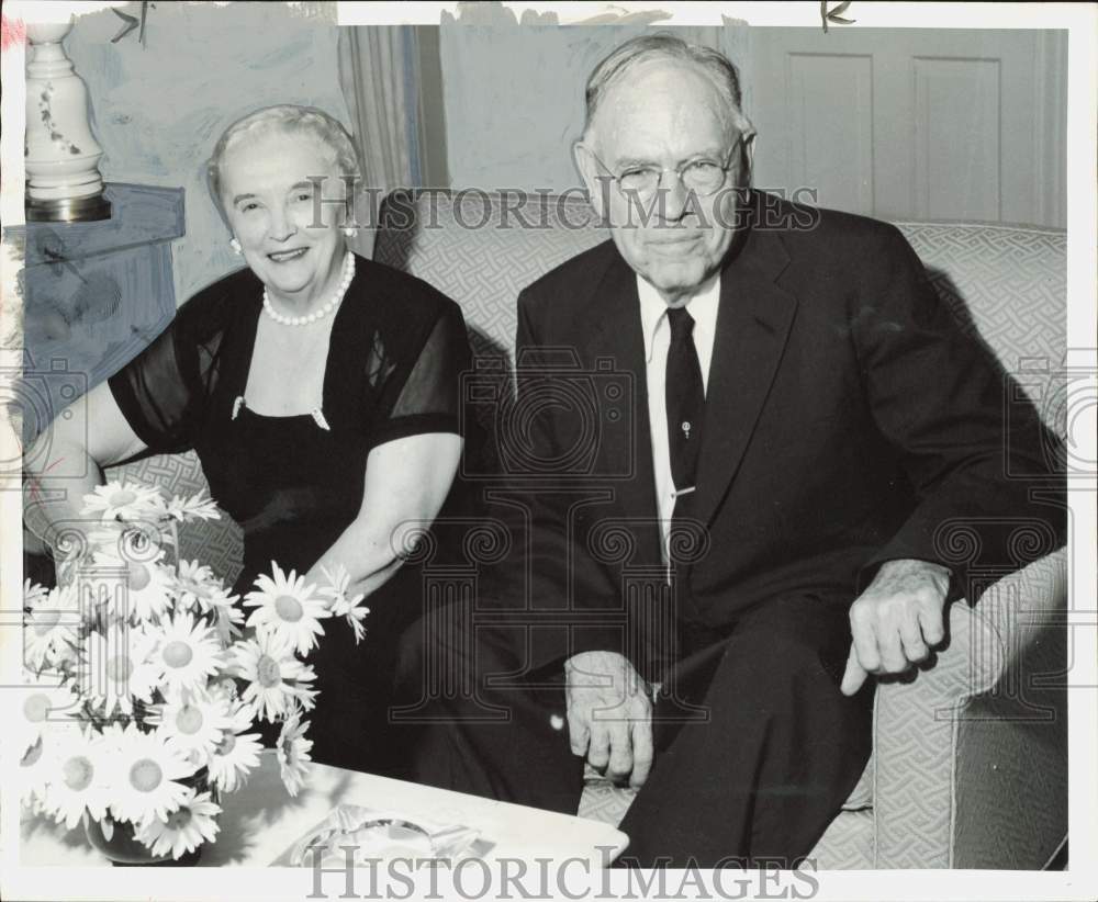 1956 Press Photo Dr. and Mrs. Frank Bolton of Texas A&amp;M celebrate anniversary.- Historic Images