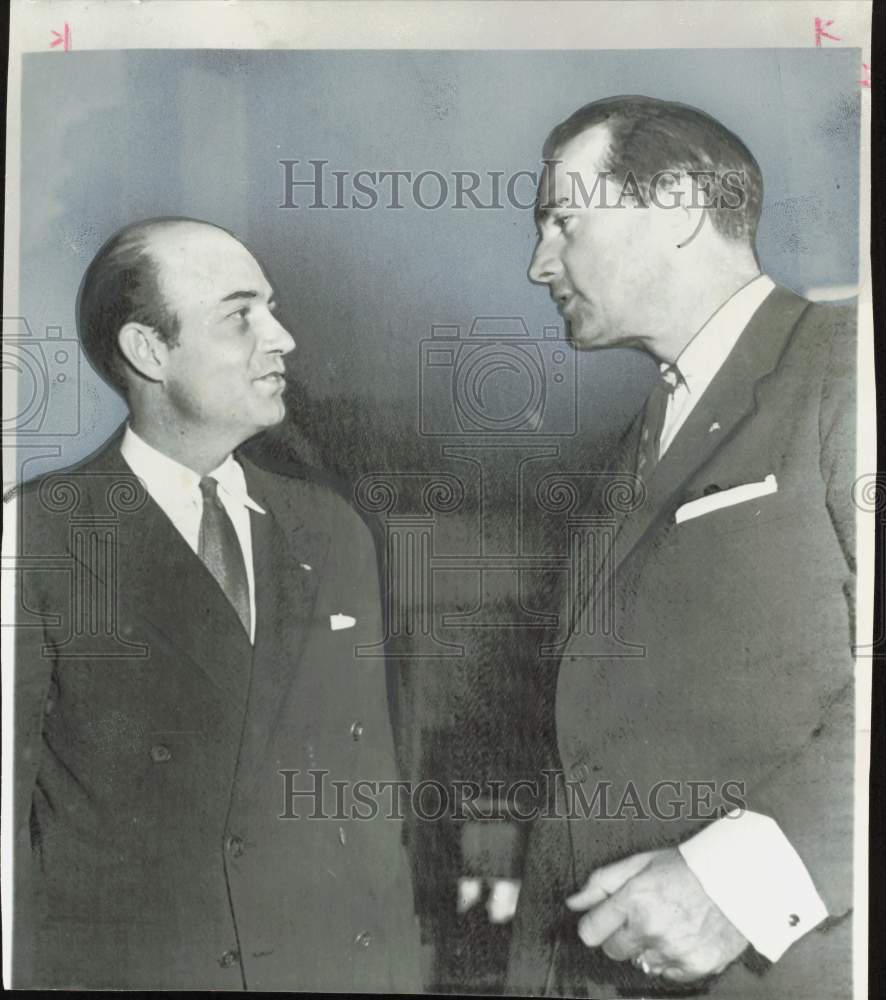 1954 Press Photo Reuben Senterfitt and Allan Shivers, political rivals, glare.- Historic Images