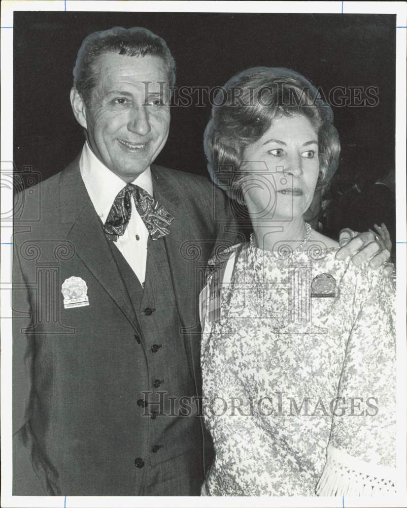 1967 Press Photo Louis Pearce Jr. and Mrs. Pearce at Go Texan Party, Astrodome- Historic Images