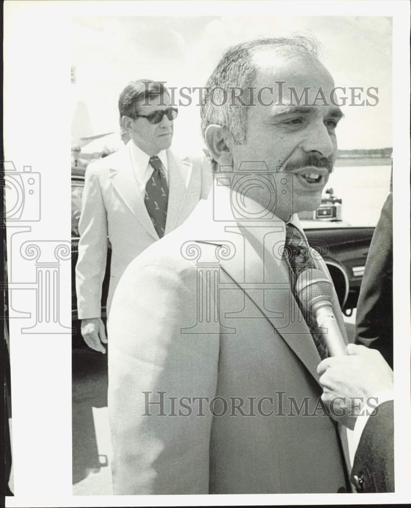 1977 Press Photo King Hussein of Jordan, Texas Lieutenant Governor William Hobby- Historic Images