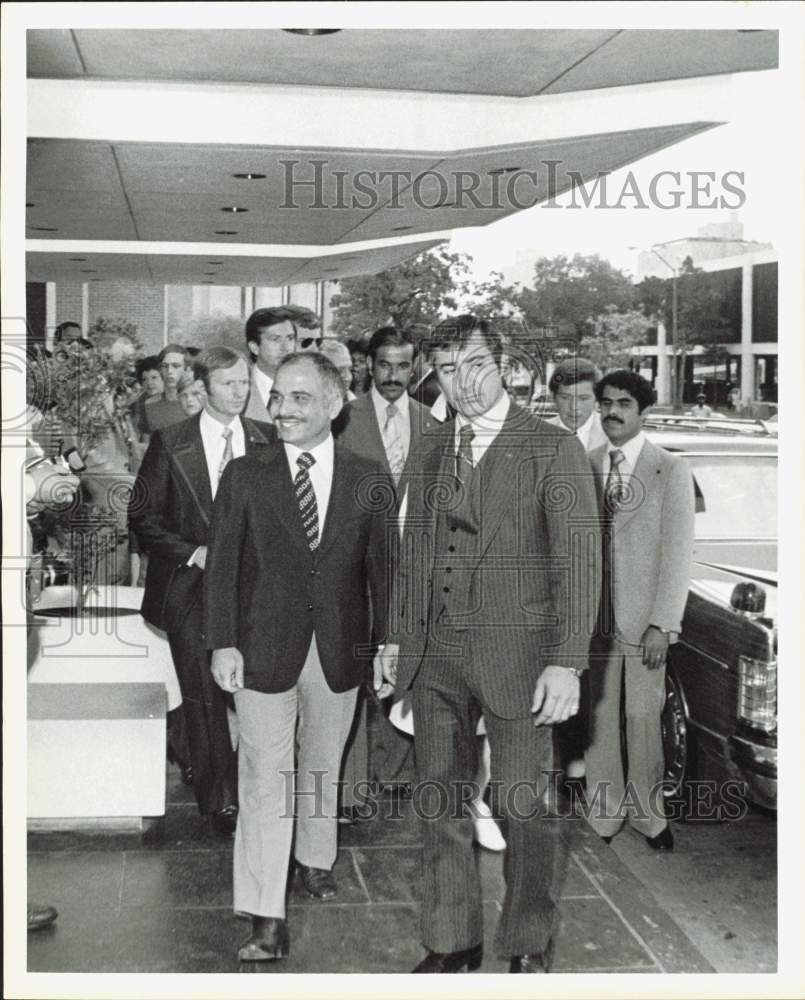 1977 Press Photo King Hussein of Jordan on Houston Visit - hpa86816- Historic Images