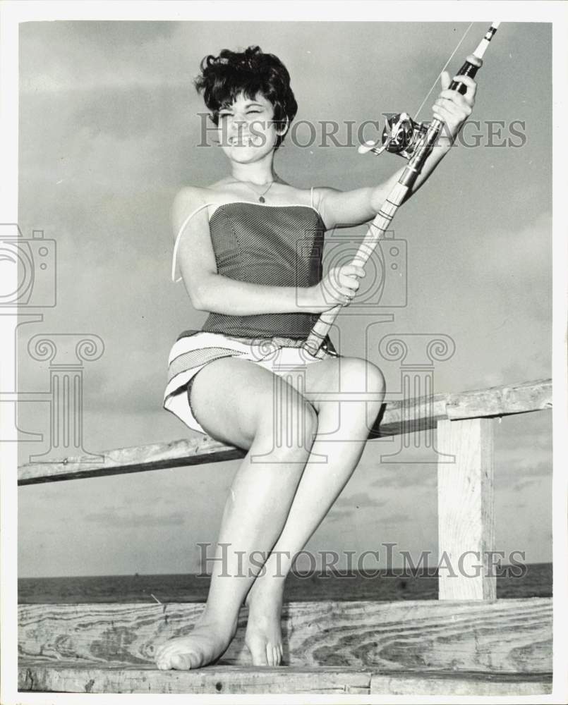 1965 Press Photo Sandy Seaback with Fishing Pole - hpa86864- Historic Images