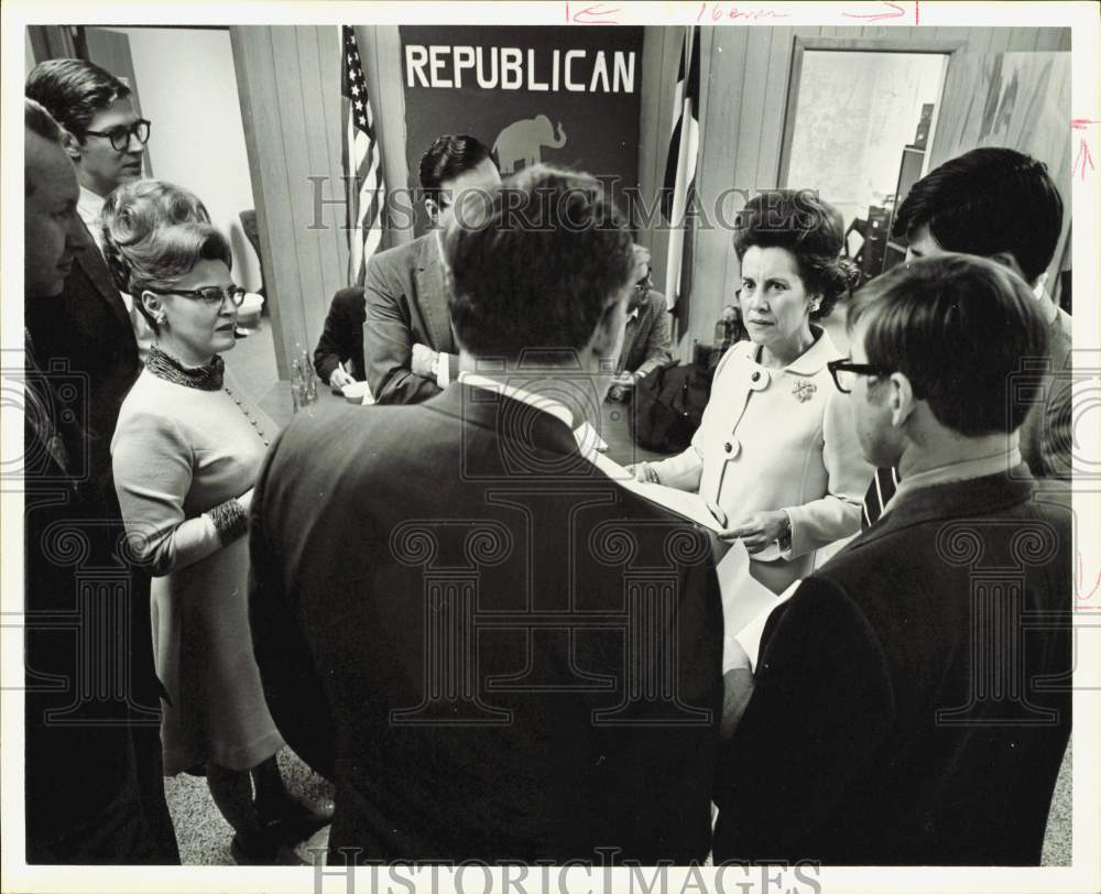 1970 Press Photo Nancy Palm &amp; Colleagues, Harris County Republican Party- Historic Images