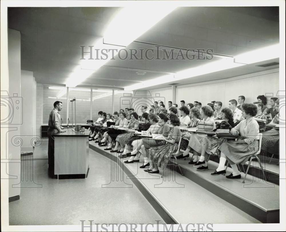 1961 Press Photo Classroom at Forest Park High School, Beaumont, Texas- Historic Images