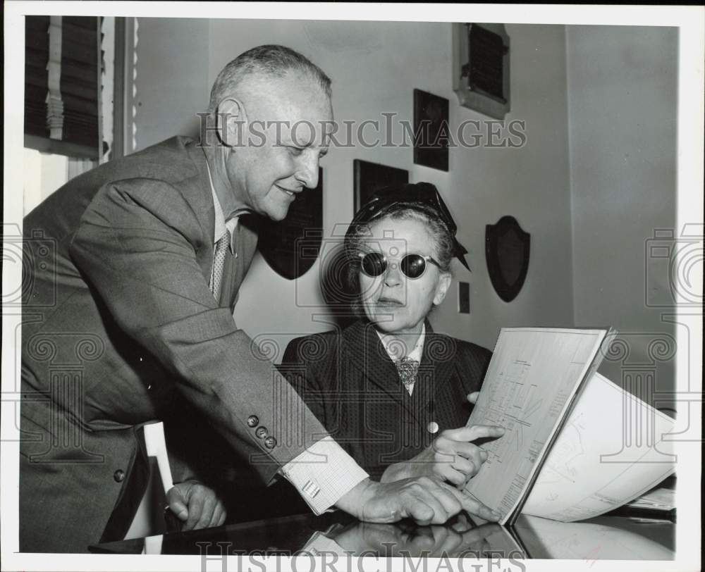 1960 Press Photo Commissioner of Corrections Anna M. Kross &amp; Don Reid Jr. in NYC- Historic Images