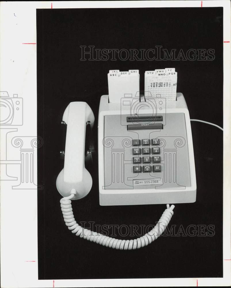 Press Photo Telephone with Slots for Contact Information - hpa88570- Historic Images