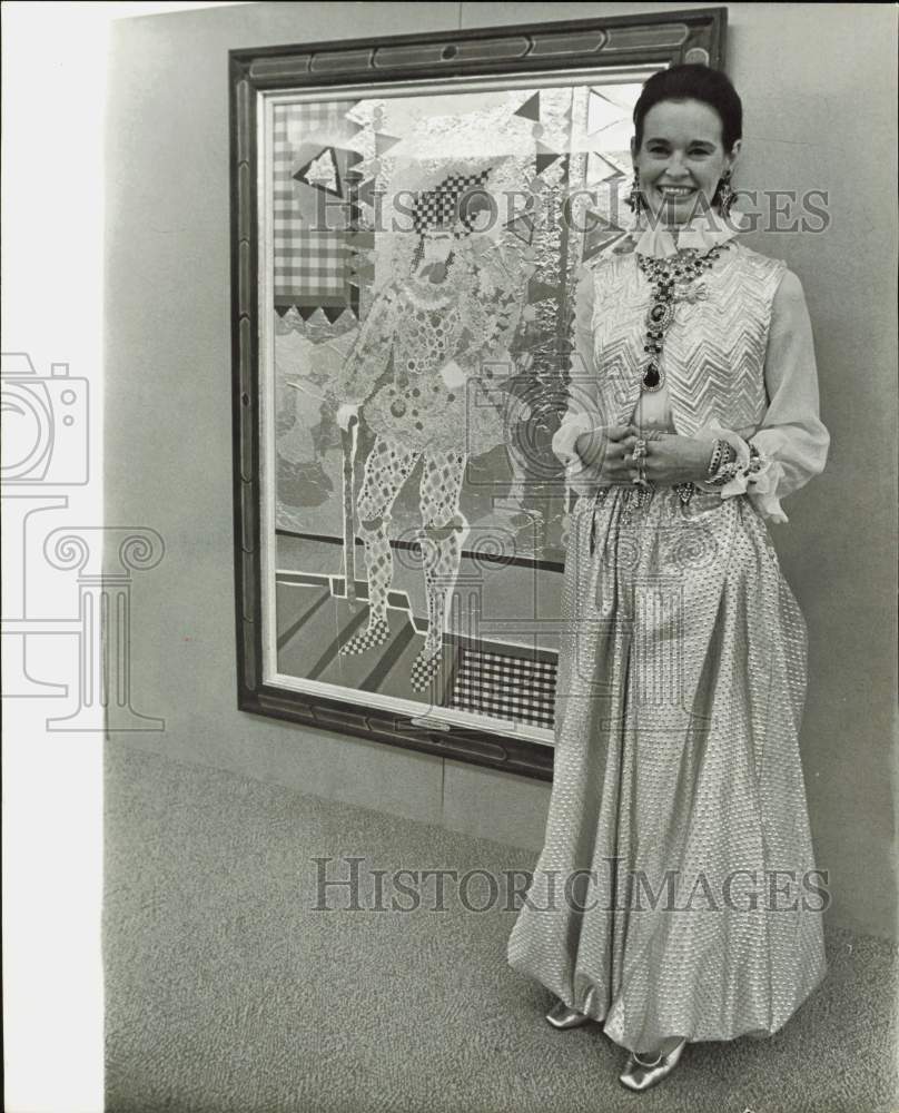 1968 Press Photo Artist Gloria Vanderbilt Cavalier with Painting - hpa88940- Historic Images