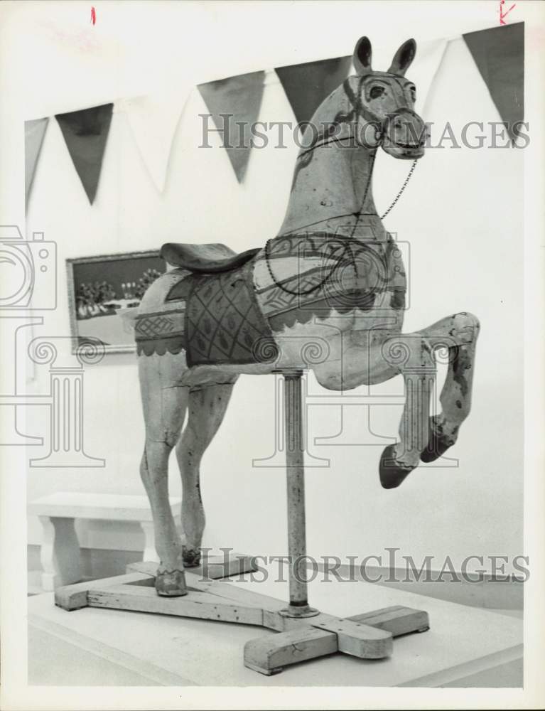 1963 Press Photo Antique Wooden Horse - hpa89086- Historic Images