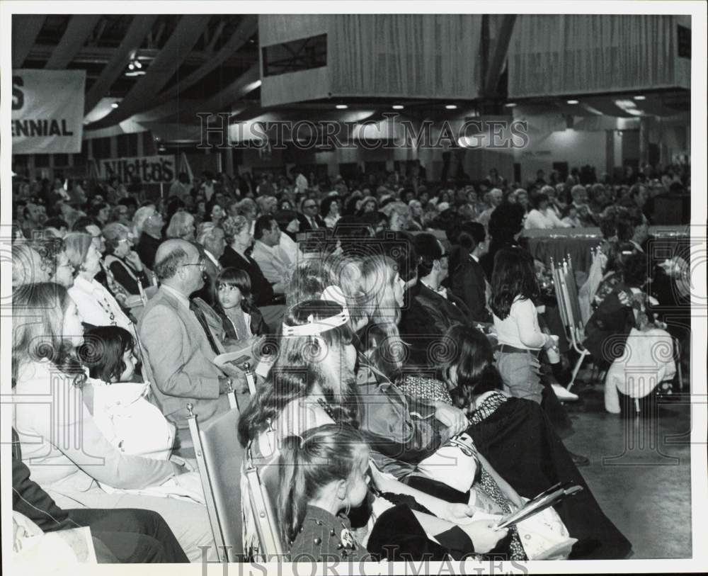 1975 Press Photo Audience During Performance at World Living Festival- Historic Images