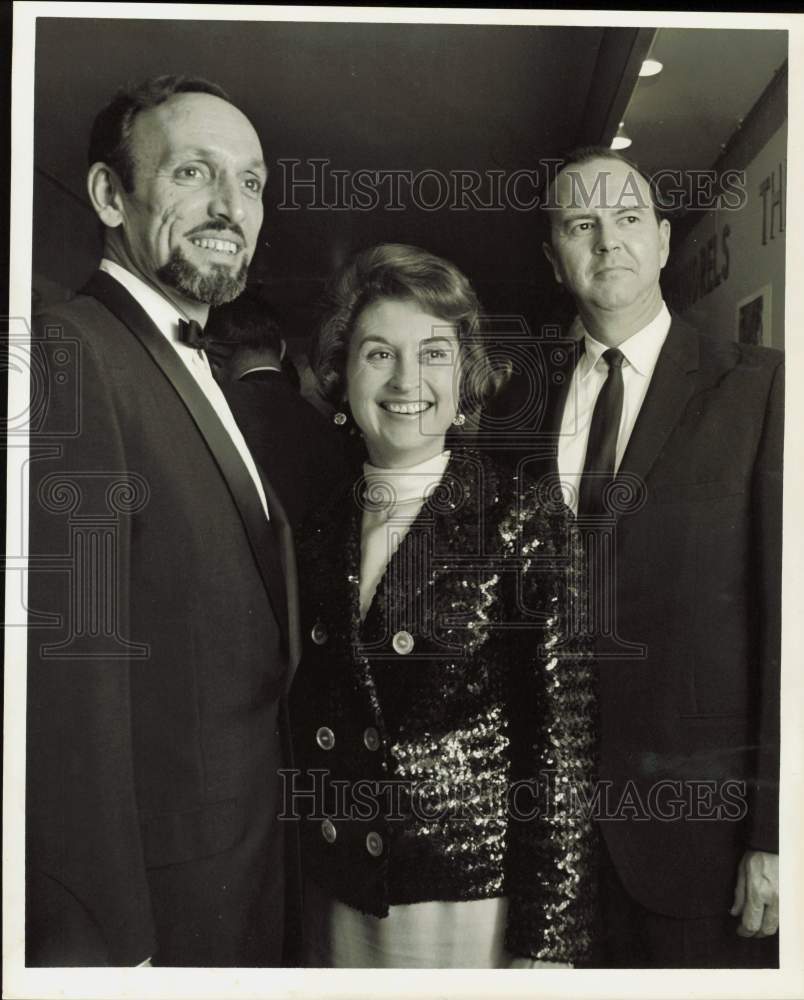 1966 Press Photo Alley Theater Actor Joseph Ruskin, Mrs. &amp; Mr. John Knowlton- Historic Images