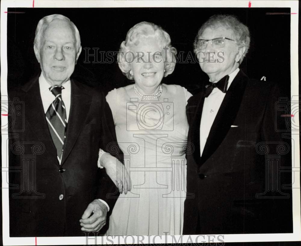 1974 Press Photo Louis &amp; Elva Lobit, J. Ralph Corbett at Houston Event- Historic Images