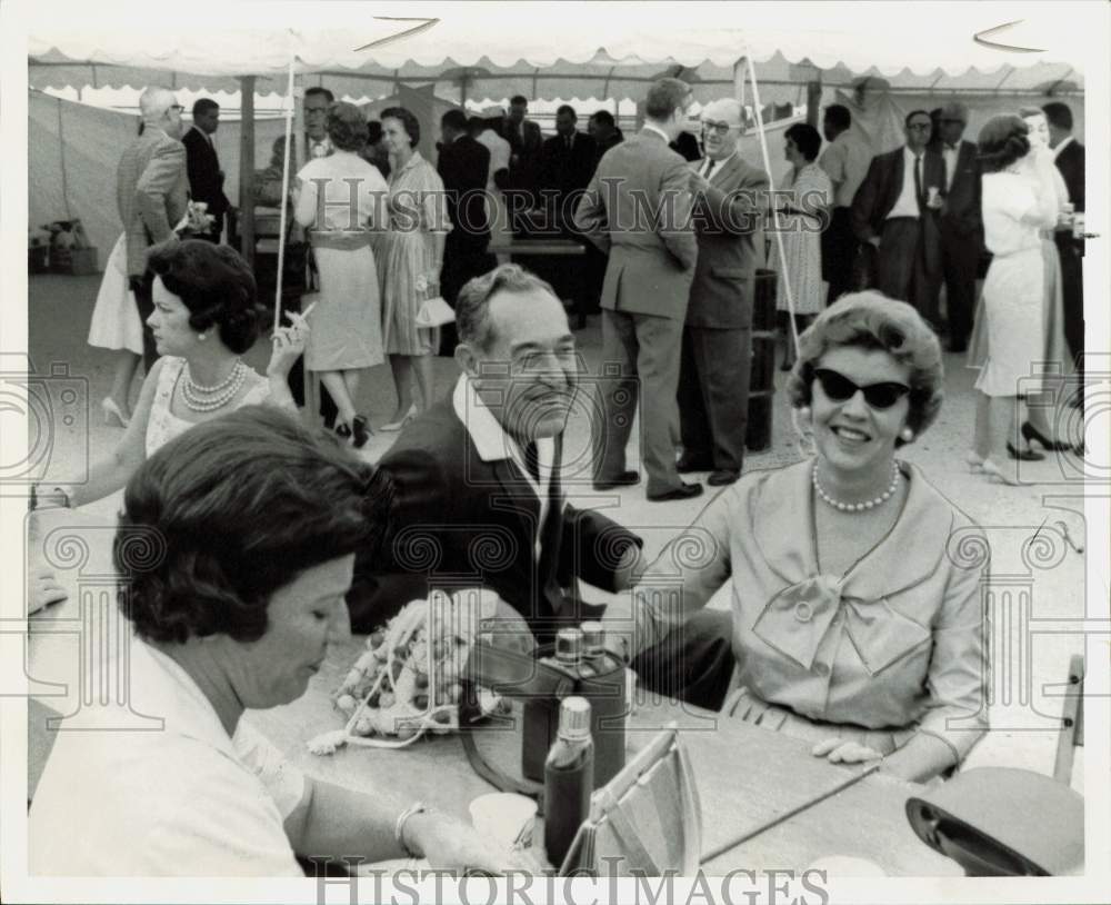 1961 Press Photo Lucille Bray &amp; Husband Fran Bray at Pin Oak Horse Show Party- Historic Images