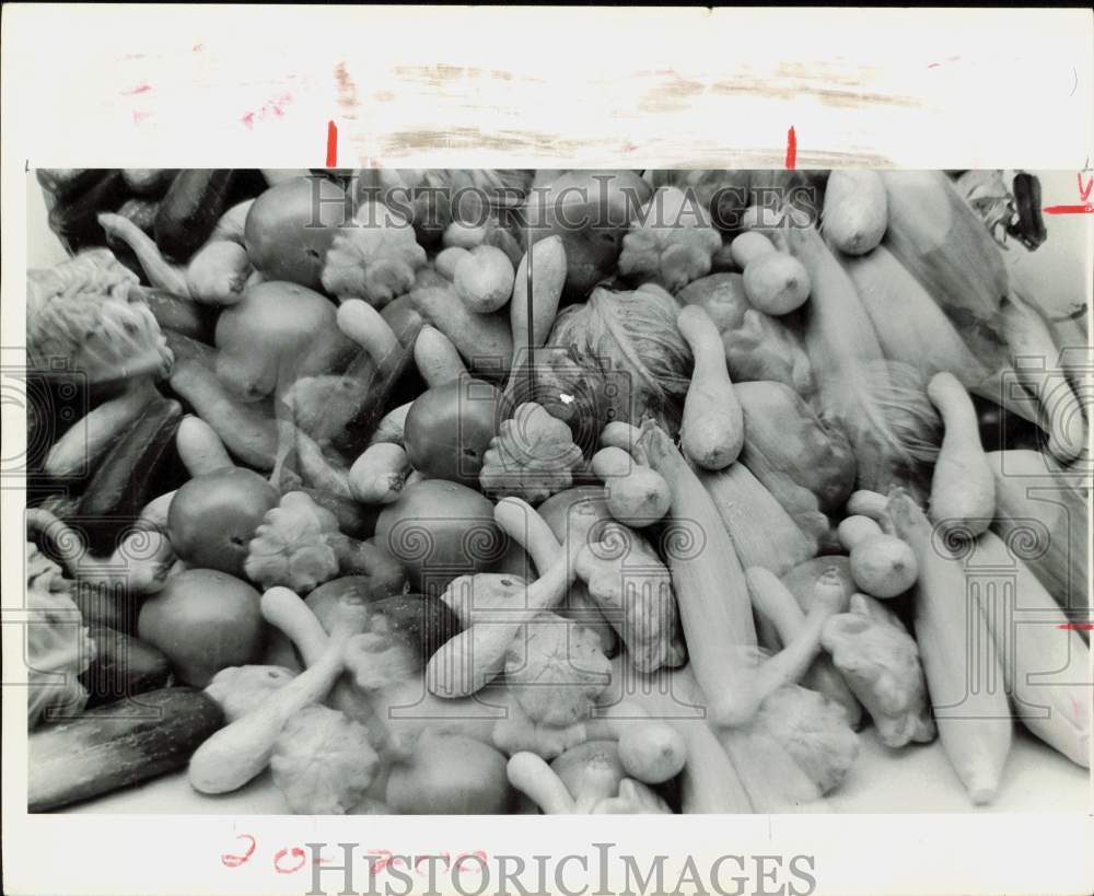 1978 Press Photo Stack of Vegetables - hpa90118- Historic Images