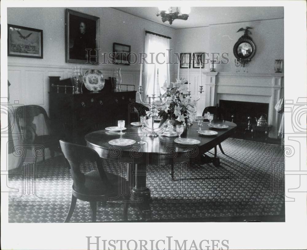 1961 Press Photo Dining Room at Varner-Hogg Plantation House - hpa90131- Historic Images