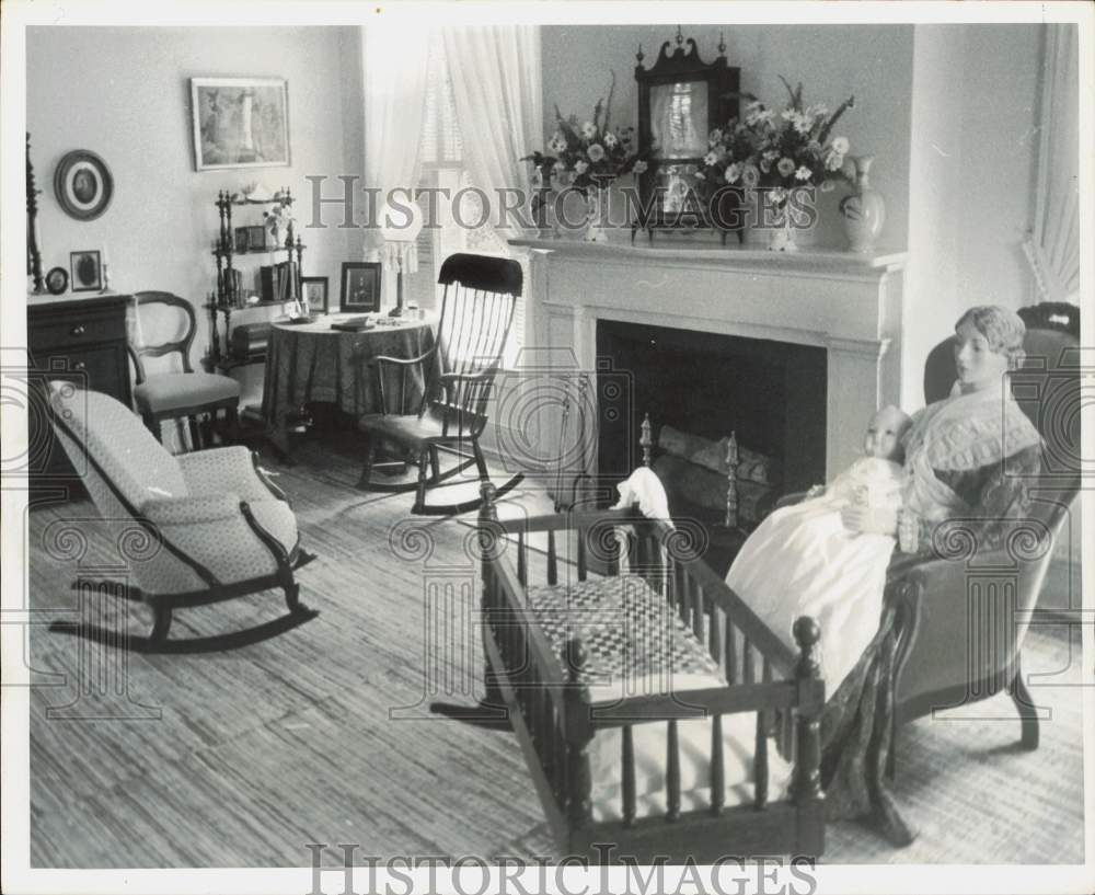 1958 Press Photo Sitting Room at Plantation House, Varner-Hogg State Park- Historic Images