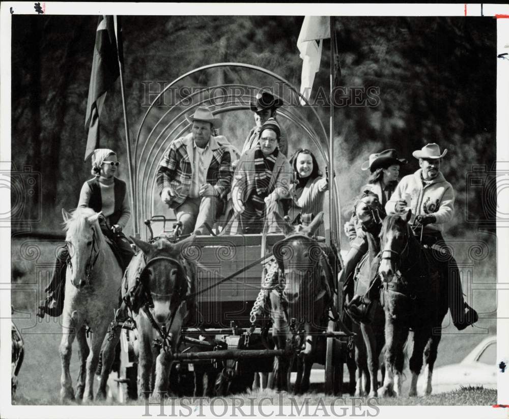 1975 Press Photo Dude Parmley in Trail Ride Along Memorial Drive, Houston- Historic Images