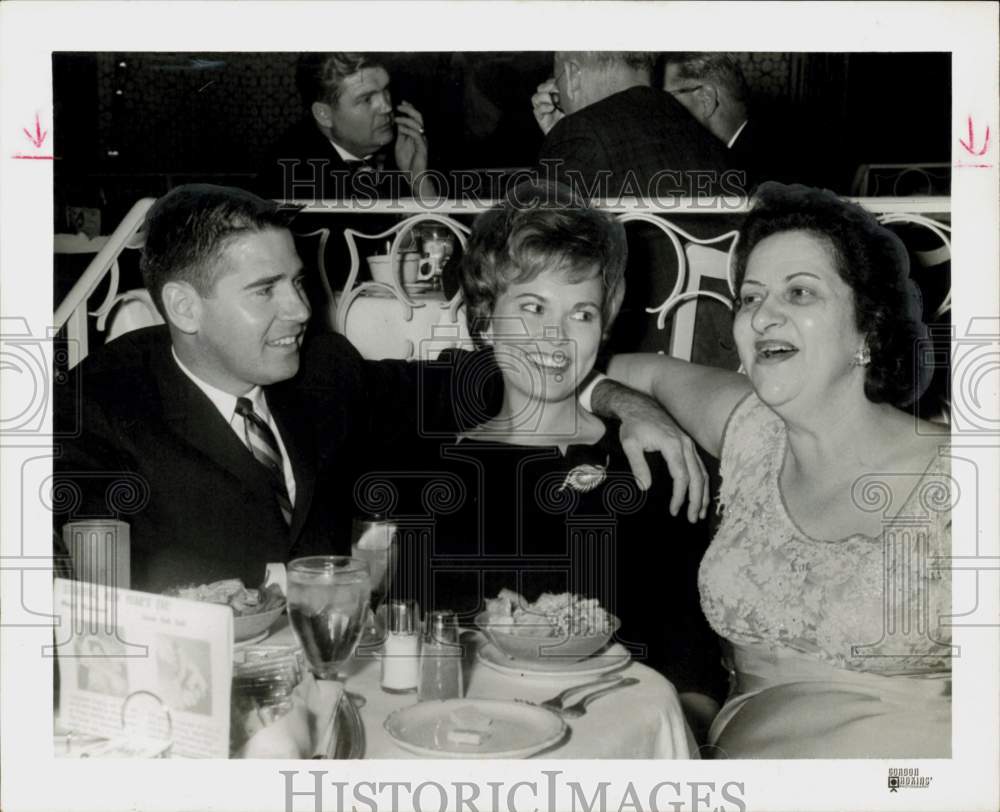 1963 Press Photo Ed Landry, Jean Hagan and Mary Pearl attend event. - hpa92199- Historic Images