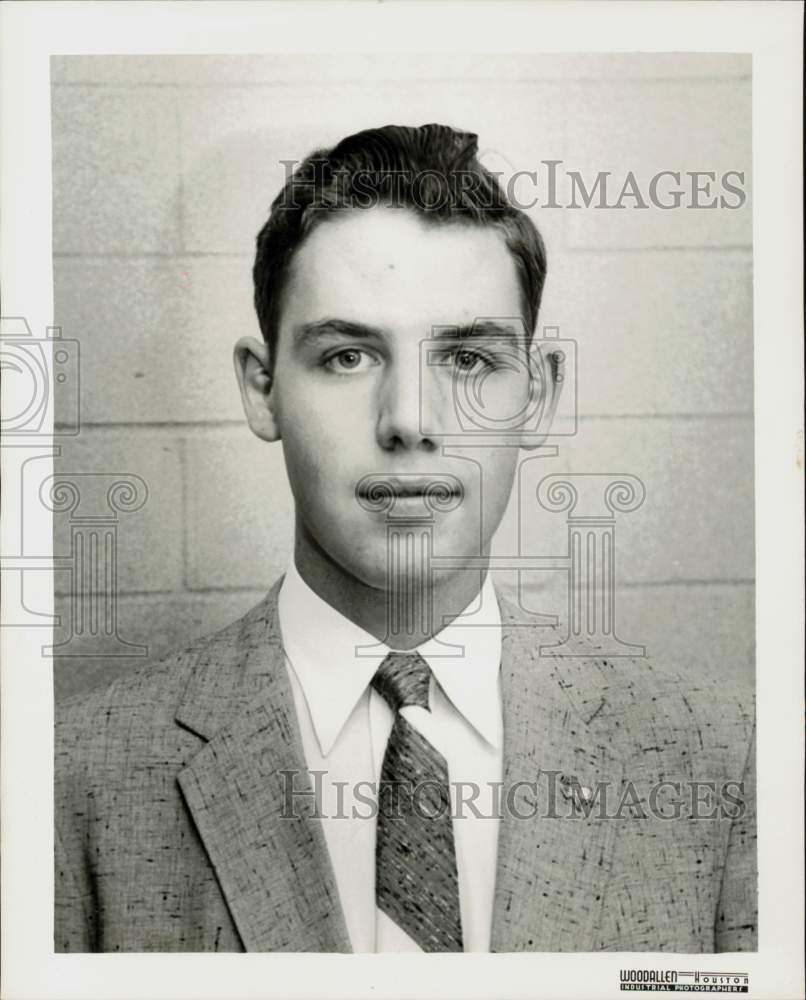 1957 Press Photo Karl Ludwig, Bellaire High bank scholarship candidate- Historic Images