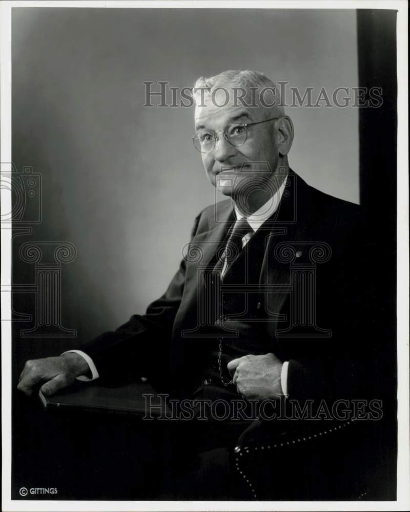 1954 Press Photo Arthur LeFevre, Harris County Historical Survey Committee CEO- Historic Images