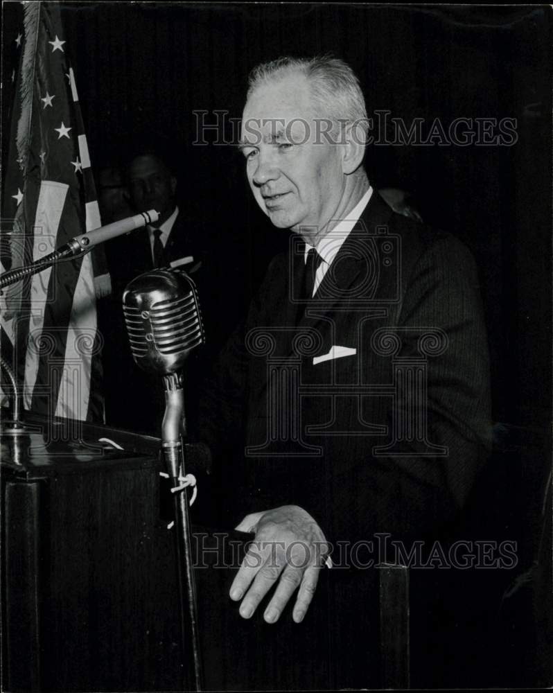 1961 Press Photo Robert Welch, John Birch Society founder makes speech in Texas- Historic Images