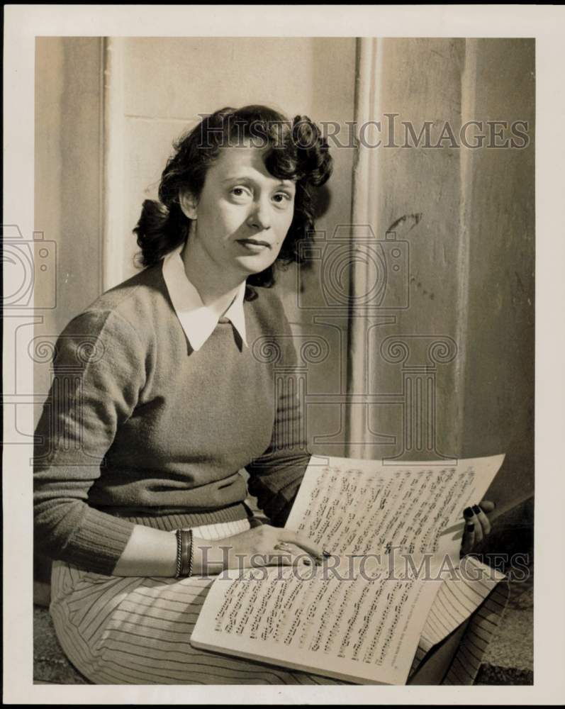 1956 Press Photo Lucille Leifeste studies music score. - hpa93182- Historic Images