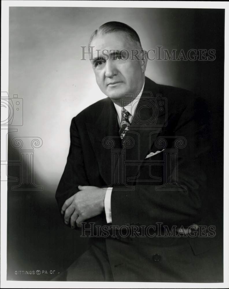 1956 Press Photo John Sayles Leach, Texas Company retired chairman - hpa93198- Historic Images