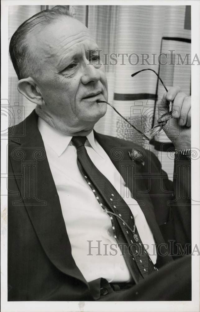 1958 Press Photo Representative Brooks Hays of Little Rock, listening.- Historic Images