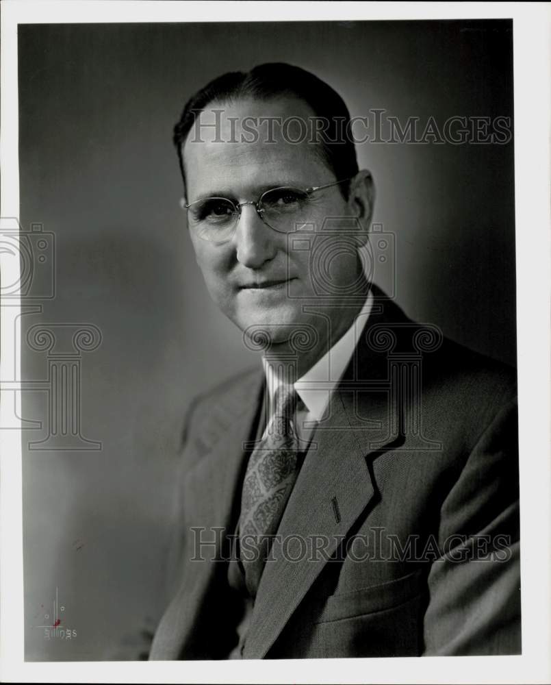 1954 Press Photo Edward J. Mosher, vice president of Mosher Steel Company- Historic Images